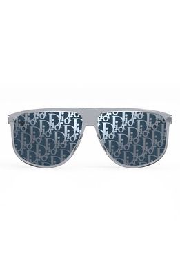 Dior Logo Lens 63mm Square Flat Top Sunglasses in Crystal /Blue