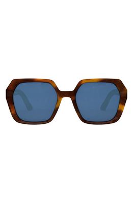 DIOR Midnight 56mm Geometric Sunglasses in Blonde Havana /Blue