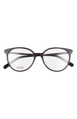 Dior Mini 51mm Round Reading Glasses in Black/Other