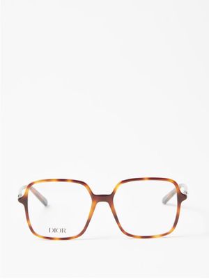 Dior - Mini Cd O S2i Oversized Square Acetate Glasses - Womens - Brown Multi