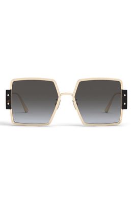 DIOR Montaigne 56mm Square Sunglasses in Shiny Gold Dh /Gradient Smoke