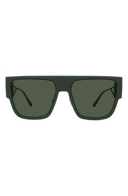 Dior Montaigne 58mm Square Sunglasses in Matte Dark Green /Green
