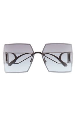 DIOR Montaigne 64mm Gradient Square Sunglasses in Shiny Gumetal /Gradient Blue