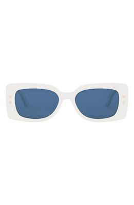 DIOR Pacific 53mm Rectangular Sunglasses in Ivory /Blue