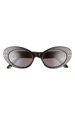 Dior Signature 51mm Cat Eye Sunglasses in Shiny Black /Smoke