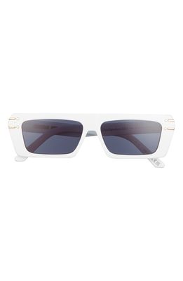 Dior Signature 54mm Rectangular Sunglasses in White /Blue