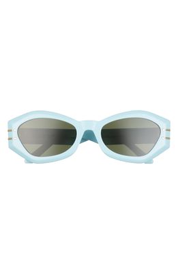 Dior Signature B1U 55mm Butterfly Sunglasses in Shiny Light Blue /Green