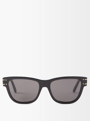Dior - Signature Rectangle Acetate Sunglasses - Womens - Black