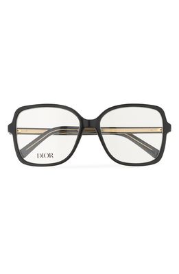 Dior Spirito 56mm Square Reading Glasses in Shiny Black