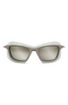 DIOR Xplorer 56mm Mirrored Square Sunglasses in Beige/Smoke Mirror