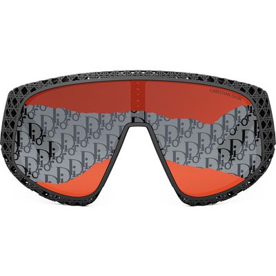 'Dior3D M1U Mirrored Mask Sunglasses in Matte Black /Bordeaux Mirror 