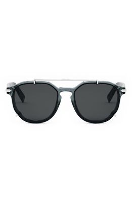 ‘DiorBlackSuit RI 56mm Round Sunglasses in Grey /Smoke Polarized