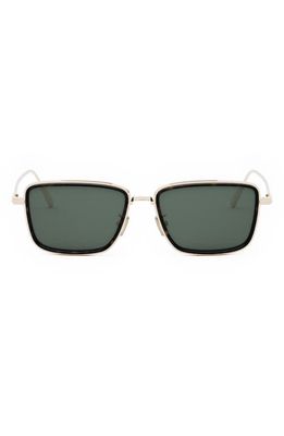 ‘DiorBlackSuit S9U 53mm Rectangular Sunglasses in Shiny Gold /Green