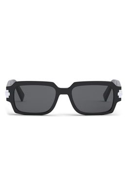 'Diorblacksuit XL S2U 54mm Polarized Square Sunglasses in Shiny Black /Smoke Polarized