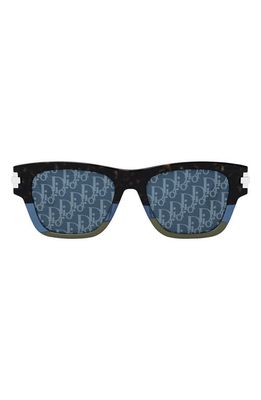 'DiorblacksuitXL S2U 54mm Square Sunglasses in Dark Havana /Blue Mirror