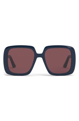 'DiorBobby S2U 55mm Geometric Sunglasses in Shiny Blue /Bordeaux