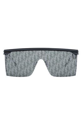 'DiorClub M1U 00mm Shield Sunglasses in Shiny Black /Smoke Mirror