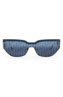 'DiorClub M3U Mask Sunglasses in Shiny Blue /Blue Mirror