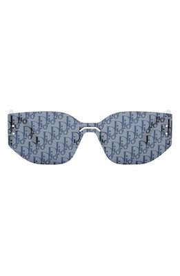 'DiorClub M6U Shield Sunglasses in Shiny Palladium /Smoke Mirror