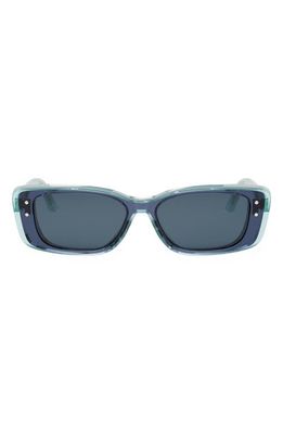 ‘DiorHighlight S2I 53mm Rectangular Sunglasses in Shiny Blue /Blue