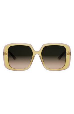 ‘DiorHighlight S3F 56mm Square Sunglasses in Shiny Yellow /Gradient Green