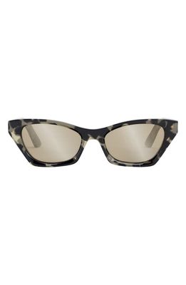 'DiorMidnight B1I 53mm Butterfly Sunglasses in Havana /Smoke Mirror