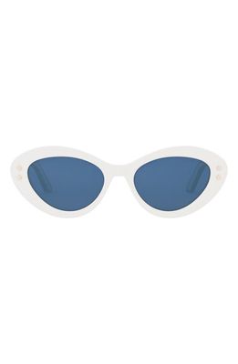 'DiorPacific B1U 53mm Butterfly Sunglasses in Ivory /Blue