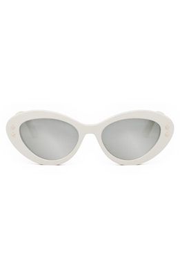 'DiorPacific B1U 53mm Butterfly Sunglasses in Ivory /Brown