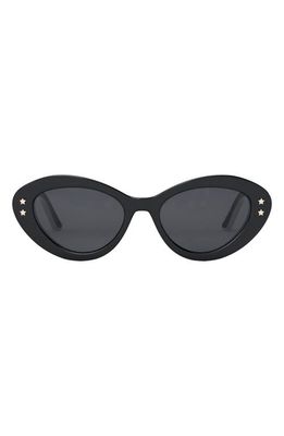 'DiorPacific B1U 53mm Butterfly Sunglasses in Shiny Black /Smoke