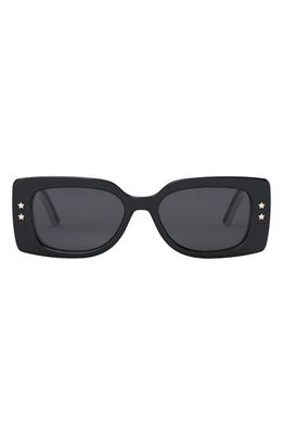 'DiorPacific S1U 53mm Rectangular Sunglasses in Shiny Black /Smoke