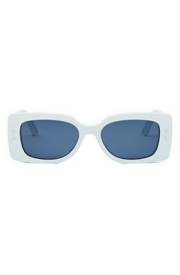 'DiorPacific S1U 53mm Rectangular Sunglasses in Shiny Light Blue /Blue