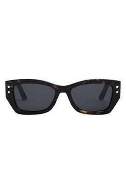 'DiorPacific S2U 53mm Square Sunglasses in Dark Havana /Smoke