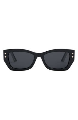 'DiorPacific S2U 53mm Square Sunglasses in Shiny Black /Smoke