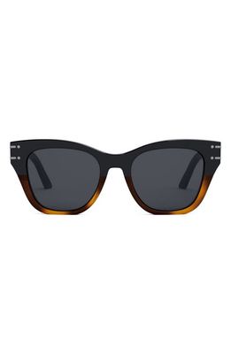 'DiorSignature B4I 52mm Butterfly Sunglasses in Shiny Black /Smoke