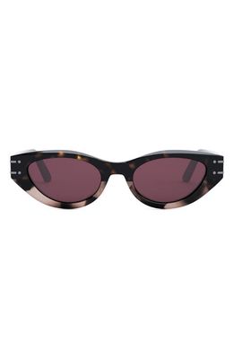 'DiorSignature B5I 51mm Cat Eye Sunglasses in Dark Havana /Bordeaux