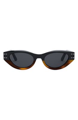 'DiorSignature B5I 51mm Cat Eye Sunglasses in Shiny Black /Smoke