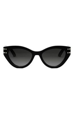 ‘DiorSignature B7I 52mm Cat Eye Sunglasses in Shiny Light Blue /Smoke