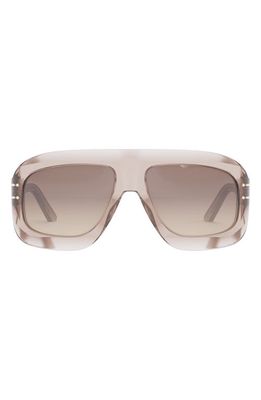 'DiorSignature M1U 58mm Rectangular Sunglasses in Shiny Pink /Gradient Roviex