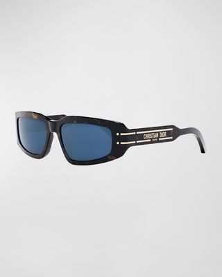 DiorSignature S9U Acetate Rectangle Sunglasses