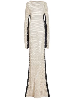 diotima mesh crochet midi dress - Neutrals