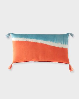 Dip Dye Coral Bolster Pillow, 12" x 32"