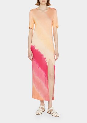 Dip-Dye Jersey Maxi Dress