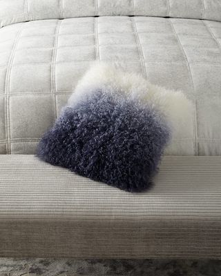 Dip-Dye Sheepskin Decorative Pillow