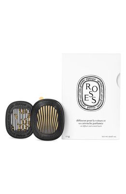 Diptyque Roses Car Fragrance Diffuser and Refill Insert Set