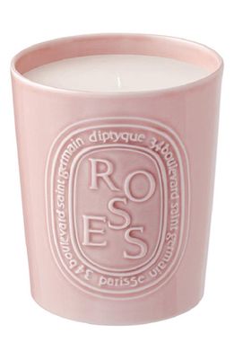 Diptyque Roses Large Scented Candle in Pink Vessel