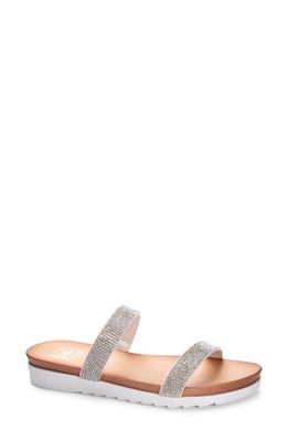 Dirty Laundry Champagne Crystal Slide Sandal in Natural