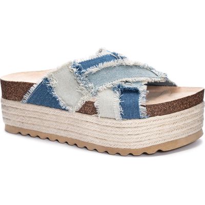 Dirty Laundry Plays Platform Sandal in Blue Multi 