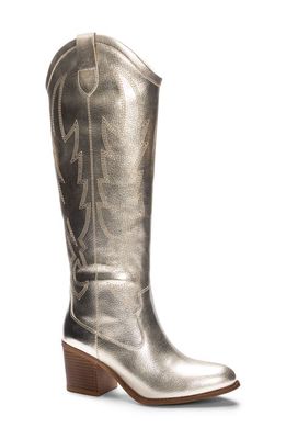 Dirty Laundry Upwind Metallic Western Boot in Gold