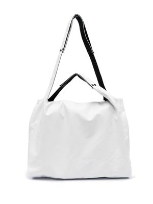 Discord Yohji Yamamoto logo-appliqué cotton tote bag - White