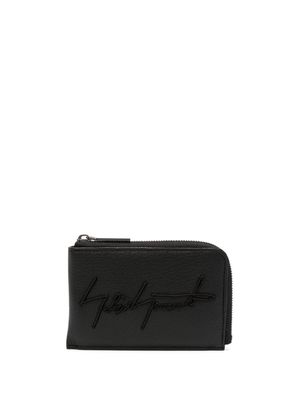 Discord Yohji Yamamoto logo-patch leather wallet - Black
